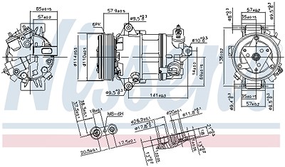 Nissens Kompressor, Klimaanlage [Hersteller-Nr. 890056] für Fiat, Alfa Romeo von NISSENS