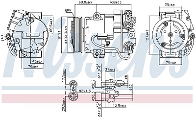 Nissens Kompressor, Klimaanlage [Hersteller-Nr. 890058] für Opel von NISSENS