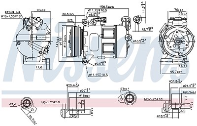 Nissens Kompressor, Klimaanlage [Hersteller-Nr. 890062] für Volvo von NISSENS