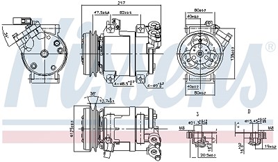 Nissens Kompressor, Klimaanlage [Hersteller-Nr. 890064] für Mitsubishi von NISSENS