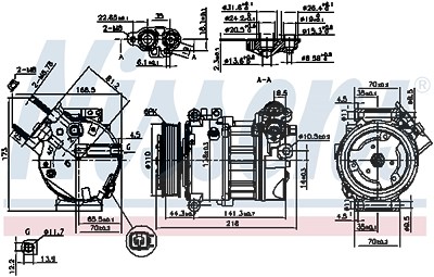 Nissens Kompressor, Klimaanlage [Hersteller-Nr. 890123] für Land Rover, Jaguar von NISSENS