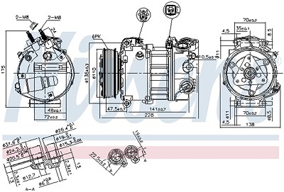 Nissens Kompressor, Klimaanlage [Hersteller-Nr. 890124] für Jaguar, Land Rover von NISSENS