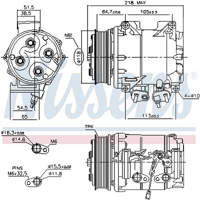 Nissens Kompressor, Klimaanlage [Hersteller-Nr. 890128] für Honda von NISSENS