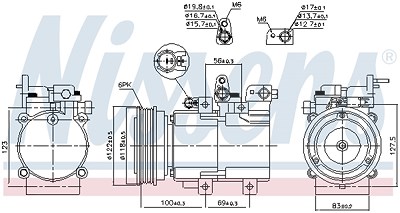 Nissens Kompressor, Klimaanlage [Hersteller-Nr. 890130] für Hyundai, Kia von NISSENS