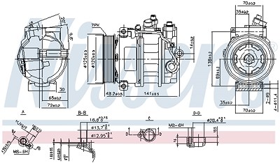 Nissens Kompressor, Klimaanlage [Hersteller-Nr. 890140] für Porsche von NISSENS