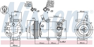 Nissens Kompressor, Klimaanlage [Hersteller-Nr. 890176] für Kia, Hyundai von NISSENS