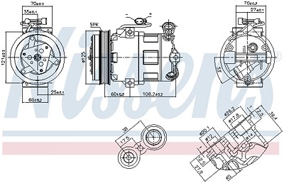 Nissens Kompressor, Klimaanlage [Hersteller-Nr. 890185] für Opel von NISSENS