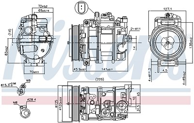 Nissens Kompressor, Klimaanlage [Hersteller-Nr. 890191] für Porsche von NISSENS