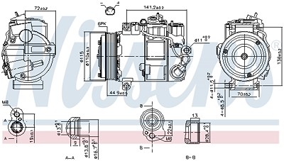 Nissens Kompressor, Klimaanlage [Hersteller-Nr. 890199] für Mercedes-Benz von NISSENS