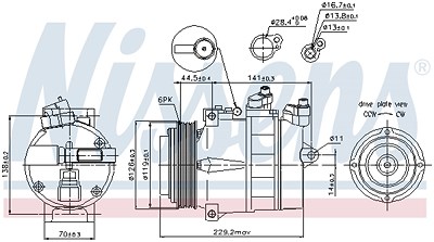 Nissens Kompressor, Klimaanlage [Hersteller-Nr. 89022] für Mercedes-Benz, Chrysler von NISSENS