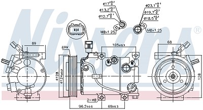 Nissens Kompressor, Klimaanlage [Hersteller-Nr. 890235] für Kia, Hyundai von NISSENS