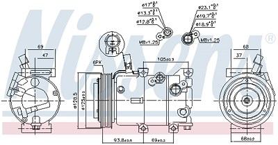 Nissens Kompressor, Klimaanlage [Hersteller-Nr. 890237] für Kia, Hyundai von NISSENS