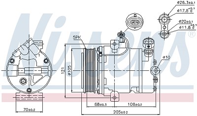 Nissens Kompressor, Klimaanlage [Hersteller-Nr. 89024] für Opel von NISSENS