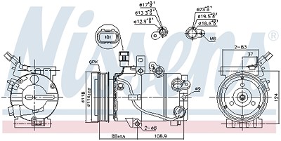 Nissens Kompressor, Klimaanlage [Hersteller-Nr. 890243] für Kia von NISSENS