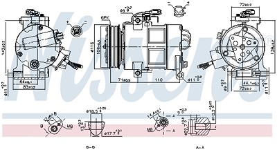 Nissens Kompressor, Klimaanlage [Hersteller-Nr. 890249] für Ford von NISSENS