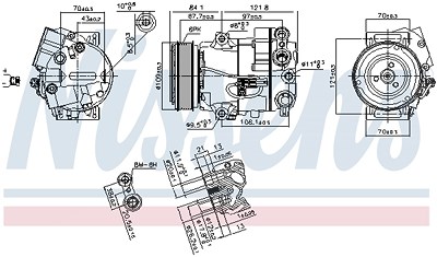 Nissens Kompressor, Klimaanlage [Hersteller-Nr. 890259] für Chevrolet, Opel von NISSENS