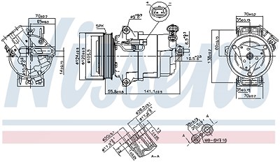 Nissens Kompressor, Klimaanlage [Hersteller-Nr. 890262] für Opel von NISSENS