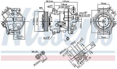 Nissens Kompressor, Klimaanlage [Hersteller-Nr. 890264] für Opel von NISSENS