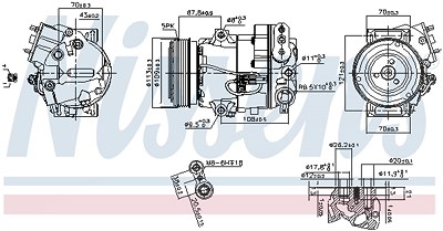 Nissens Kompressor, Klimaanlage [Hersteller-Nr. 890266] für Opel, Chevrolet von NISSENS