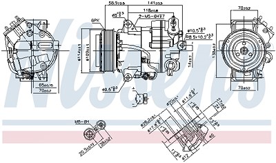 Nissens Kompressor, Klimaanlage [Hersteller-Nr. 890267] für Opel von NISSENS