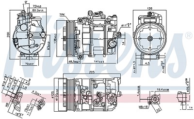 Nissens Kompressor, Klimaanlage [Hersteller-Nr. 890294] für Porsche von NISSENS