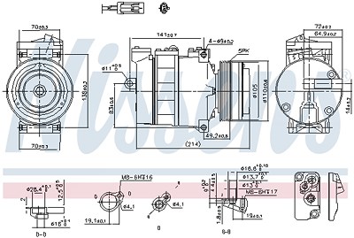 Nissens Kompressor, Klimaanlage [Hersteller-Nr. 89031] für Opel von NISSENS