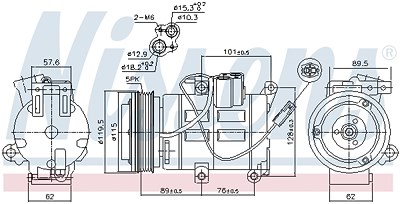 Nissens Kompressor, Klimaanlage [Hersteller-Nr. 890315] für Mazda von NISSENS