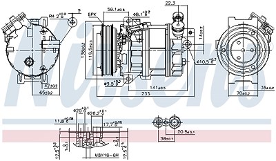 Nissens Kompressor, Klimaanlage [Hersteller-Nr. 890354] für Cadillac, Opel, Saab von NISSENS