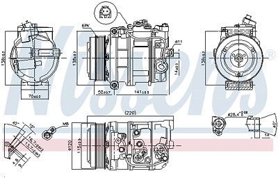 Nissens Kompressor, Klimaanlage [Hersteller-Nr. 890379] für Mercedes-Benz von NISSENS