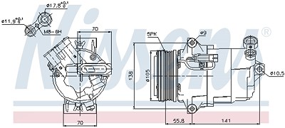 Nissens Kompressor, Klimaanlage [Hersteller-Nr. 89038] für Opel von NISSENS