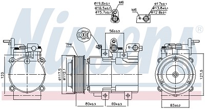 Nissens Kompressor, Klimaanlage [Hersteller-Nr. 890395] für Kia von NISSENS