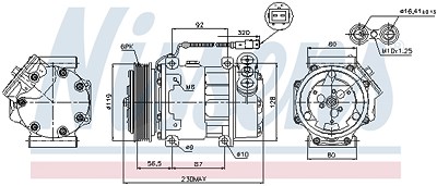 Nissens Kompressor, Klimaanlage [Hersteller-Nr. 89047] für Citroën, Lancia, Fiat, Peugeot von NISSENS