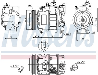 Nissens Kompressor, Klimaanlage [Hersteller-Nr. 89049] für Audi von NISSENS