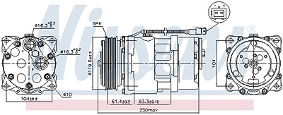 Nissens Kompressor, Klimaanlage [Hersteller-Nr. 89055] für Citroën, Fiat, Peugeot, Lancia von NISSENS