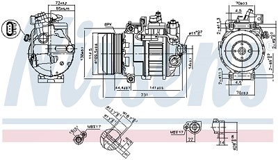 Nissens Kompressor, Klimaanlage [Hersteller-Nr. 890552] für Mercedes-Benz von NISSENS