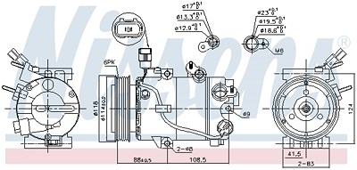 Nissens Kompressor, Klimaanlage [Hersteller-Nr. 890564] für Kia von NISSENS