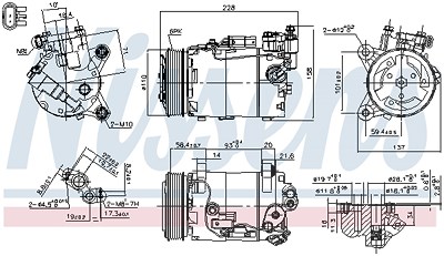 Nissens Kompressor, Klimaanlage [Hersteller-Nr. 890601] für BMW von NISSENS