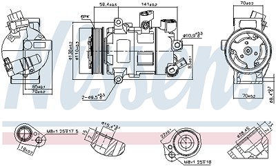 Nissens Kompressor, Klimaanlage [Hersteller-Nr. 890607] für Audi, VW, Cupra, Skoda, Seat von NISSENS