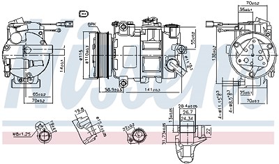 Nissens Kompressor, Klimaanlage [Hersteller-Nr. 890620] für Audi von NISSENS