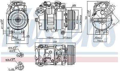 Nissens Kompressor, Klimaanlage [Hersteller-Nr. 890628] für BMW von NISSENS