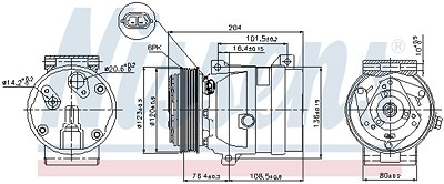 Nissens Kompressor, Klimaanlage [Hersteller-Nr. 89063] für Nissan, Opel, Renault von NISSENS