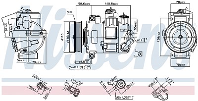 Nissens Kompressor, Klimaanlage [Hersteller-Nr. 890632] für Cupra, Audi, VW, Seat, Skoda von NISSENS