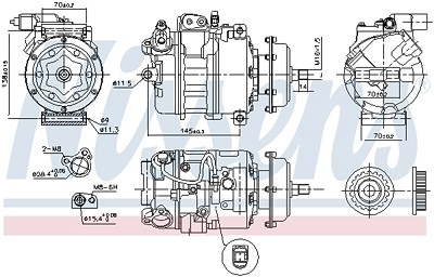 Nissens Kompressor, Klimaanlage [Hersteller-Nr. 890637] für VW von NISSENS