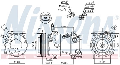 Nissens Kompressor, Klimaanlage [Hersteller-Nr. 890640] für Hyundai von NISSENS