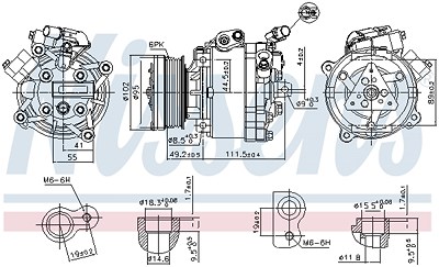 Nissens Kompressor, Klimaanlage [Hersteller-Nr. 890666] für Peugeot, Citroën, Mitsubishi von NISSENS