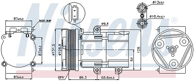 Nissens Kompressor, Klimaanlage [Hersteller-Nr. 89068] für Jaguar, Ford von NISSENS