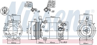 Nissens Kompressor, Klimaanlage [Hersteller-Nr. 890682] für Hyundai von NISSENS