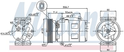 Nissens Kompressor, Klimaanlage [Hersteller-Nr. 89072] für Renault, Nissan von NISSENS