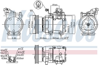 Nissens Kompressor, Klimaanlage [Hersteller-Nr. 890737] für Hyundai von NISSENS