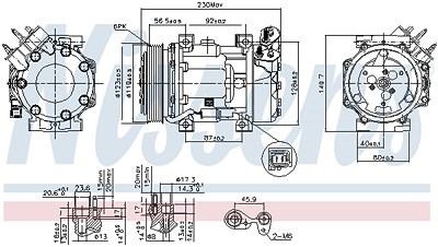 Nissens Kompressor, Klimaanlage [Hersteller-Nr. 89076] für Abarth, Alfa Romeo, Citroën, Fiat, Lancia, Peugeot, Toyota von NISSENS